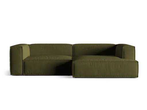 Coltar modular dreapta 4 locuri, Nuria-88, Micadoni Home, 292x147x72 cm, catifea, verde moss melange