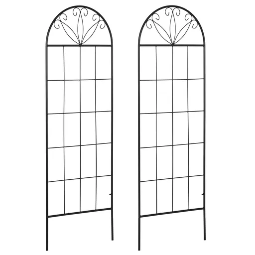Outsunny Trelis pentru grădină set de 2 suport pentru plante agățătoare din metal - 51 x 152 cm negru | Aosom Romania