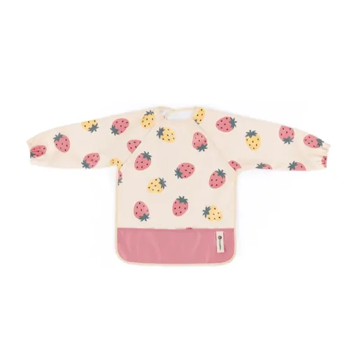 Petite&Mars Ben bavețică cu mâneci lungi 2 y+ Beige Strawberries 1 buc