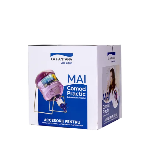 Kit Accesorii Sticlă 8l - Suport Metalic și Robinet Pentru Sticla Reutilizabilă De 8l