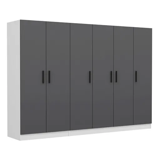 Dulap pentru haine, Hanah Home, Kale, 270x190x52 cm, Antracit