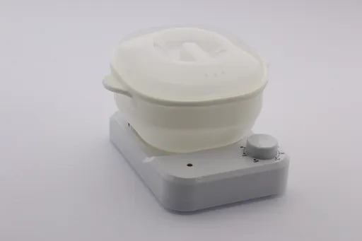 Wax Warmer topitor de ceara din silicon, cu suport, culoare alba