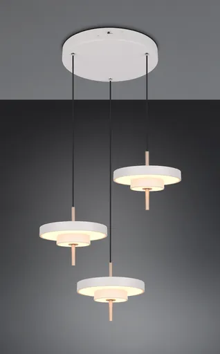 Lustra Keaton, TRIO, 45x150 cm, 10W, 1x SMD, metal, gri/auriu