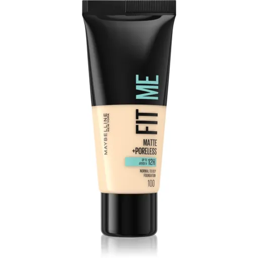 MAYBELLINE NEW YORK Fit Me! Matte+Poreless machiaj mat pentru piele normală și grasă culoare 100 Warm Ivory 30 ml