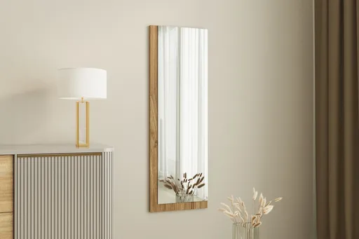 Oglinda decorativa, Hanah Home, Lariya, 40x120x2.2 cm, Alb/Maro