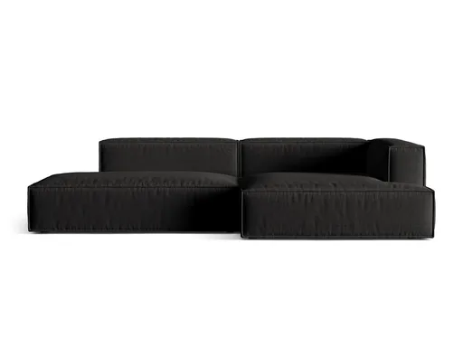 Coltar modular dreapta 4 locuri, Nuria-215, Micadoni Home, 312x147x72 cm, tesatura structurata chenille, negru