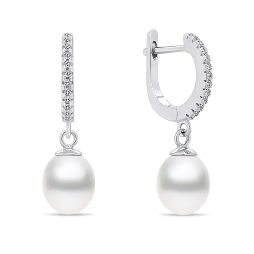 Brilio Silver Cercei fermecători din argint cu perle EA650W