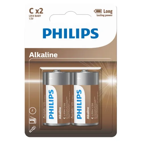 Philips Baterii C Entry Alkaline, 2 buc.
