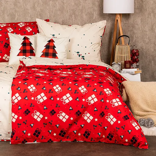 Lenjerie de pat din bumbac de Crăciun 4Home Christmas joy, 220 x 200 cm, 2 buc. 70 x 90 cm