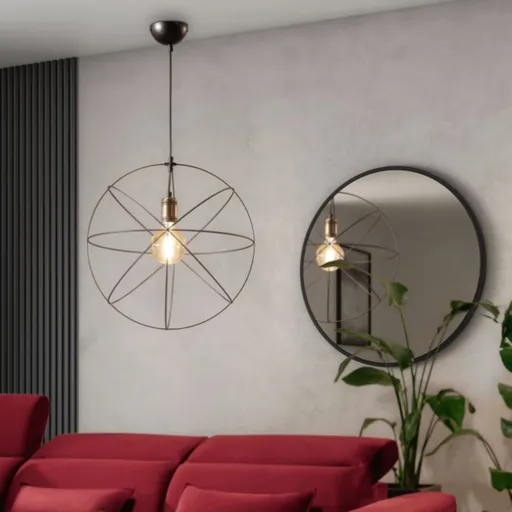 Lustra ELTAP, Olinto, 45x130 cm, 1xE27, 15W, otel, negru