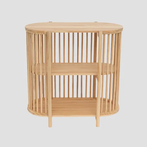 Biblioteca Sensus, Homla, 80x45x80 cm, lemn, natur