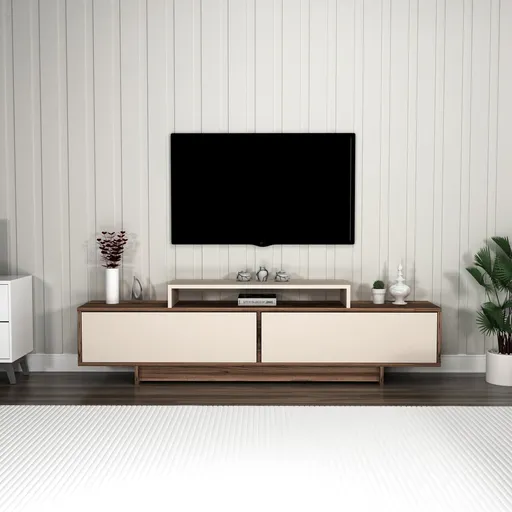 Comoda TV, Hanah Home, Grasyas, 180x50.2x29.6 cm, Nuc deschis / Bej