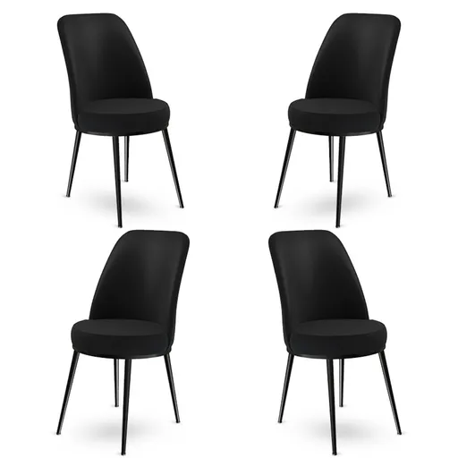 Set scaune 4 piese, Hanah Home, Dexa, Negru