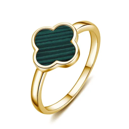 MOISS Inel de lux placat cu aur Trifoi cu patru foi R0004486-P 57 mm