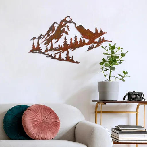 Decoratiune de perete, Mountain, 70 x 40 cm, Multicolor