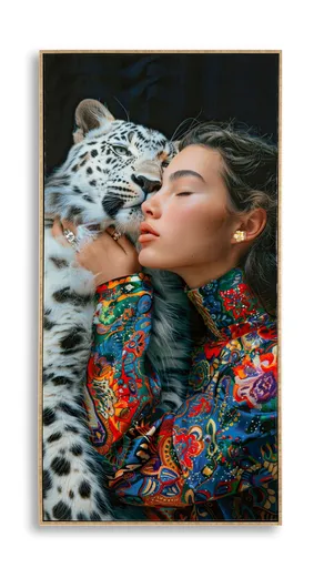 Tablou decorativ Moira -A, Mauro Ferretti, 52x102 cm, lemn de pin/canvas pictat si lacuit, multicolor