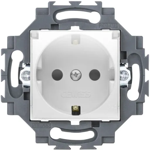 Priza Schuko cu capac transparent GEWISS Dahlia GW35203W, 2P+E 16A, IP40
