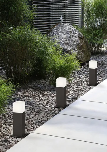Lampadar de exterior Hudson, TRIO, 8.5x8.5x30 cm, 3.5W, 1x E14, aluminiu, antracit/alb
