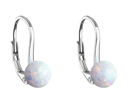 Evolution Group - Pavona Cercei eleganți din argint, cu opal sintetic alb 11242.1