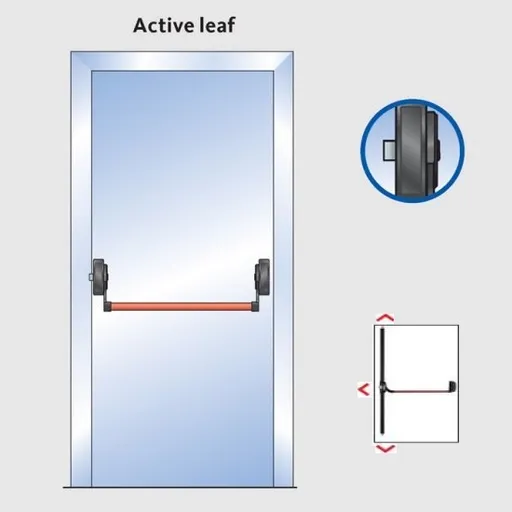 Kit de sistem antipanica aplicat pentru usa cu 1 canat si inchidere 3 puncte G-U Cod V2 PB