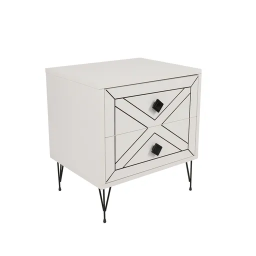 Noptieră Luna White, alb