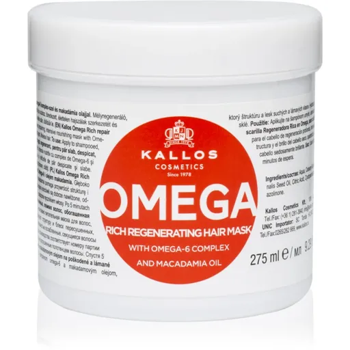 Kallos KJMN Professional Omega masca de par hranitoare cu ulei de macadamia si complex omega 6 275 ml