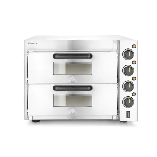 Cuptor pizza inox,  2 camere, 3000W,,Hendi,, dimensiuni camera:415x400x120mm, 580x560x(H)435mm