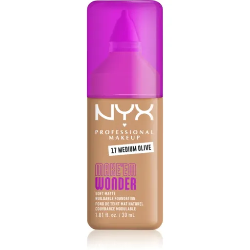 NYX Professional Makeup Make ‘Em Wonder make-up usor matifiant culoare 17 Medium olive 30 ml