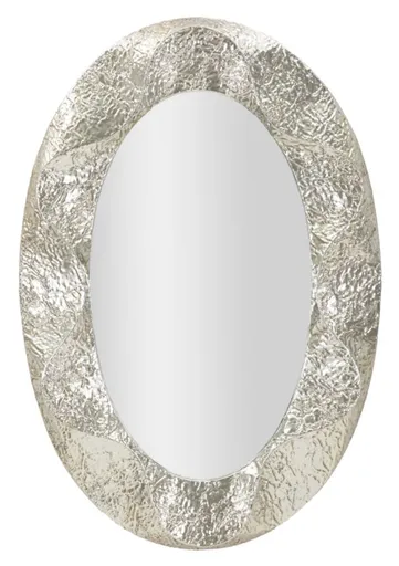 Oglinda de perete Argelux Oval, Mauro Ferretti, 87.5x128 cm, fier/MDF, argintiu