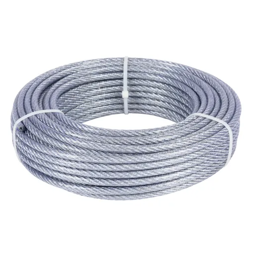 Cablu Otel Zincat Micul Fermier MF-CB7013, Plastifiat, Diametru 5-6.5 mm, Lungime 25 m