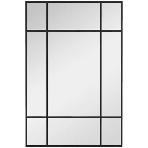 Homcom Oglinda Perete – Dreptunghiulara cu Cadru Metalic Stil Fereastra | Aosom Romania