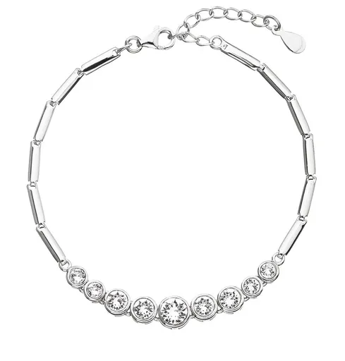 Evolution Group - Pavona Brățară din argint cu cristale Swarovski 33111.1