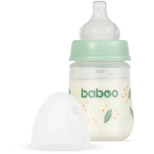 Baboo Anti-colic Feeding Bottle biberon anticolici pentru nou-nascuti si copii Peachy Keen, 0 m+ 180 ml