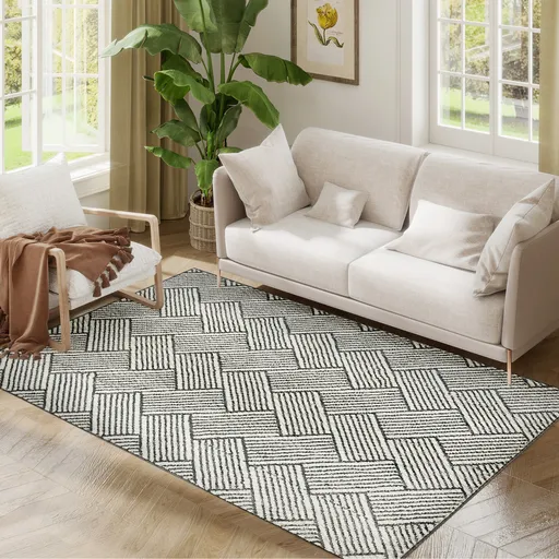 HOMCOM Covor salon 170 x 120 cm blănuri scurte lavabil în mașină hipoalergenic pentru sufragerie, dormitor, birou, gri | Aosom Romania