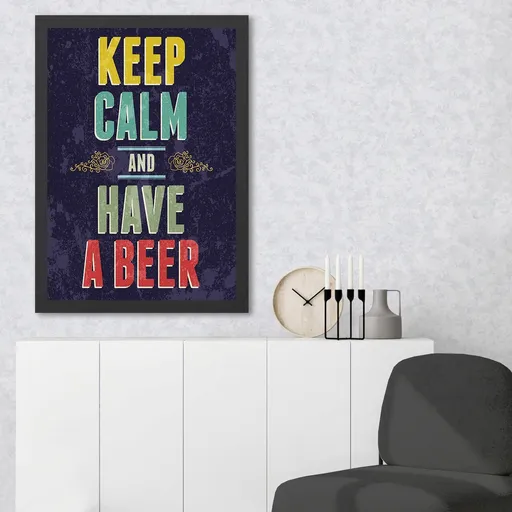 Tablou decorativ, Have Beer (55 x 75), Polistiren, Multicolor