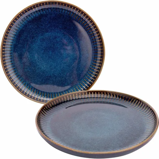 Altom Set de 2 farfurii de desert Reactive Stripes 20,5 cm, albastru