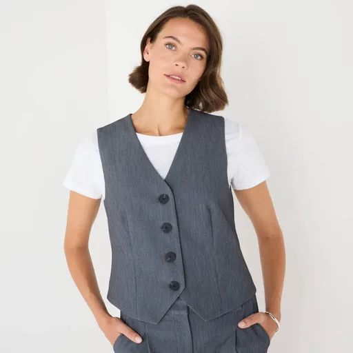 Vestă fluidă cu nasturi