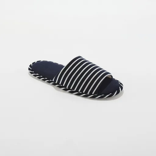 Papuci de casă cu dungi cu vârful deschis