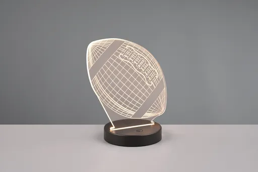 Lampa de masa Football, RL, 17x12x21.5 cm, 3.2W, 1x SMD, metal, negru mat