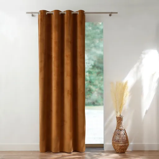 Draperie monocromă din catifea cu ochiuri, din catifea