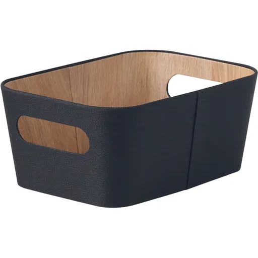 Set de 2 coșuri de depozitare Kitchisimo 26 × 18 ×11 cm, negru, negru, S