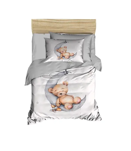 Lenjerie de pat pentru copii, L'essentiel Maison, PH191, Gri / Alb / Maro