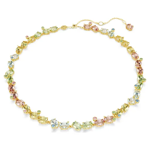 Swarovski Colier strălucitor placat cu aur cu cristale colorate Tennis Gema 5714836