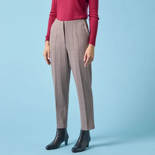 Pantaloni țigară cu model glen, pentru o siluetă mai mică