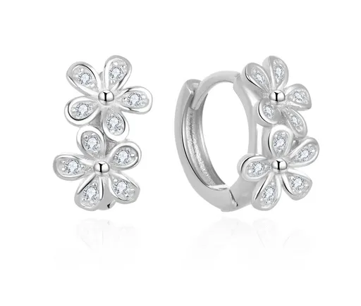 Beneto Cercei florali rotunzi cu zirconii AGUC2622