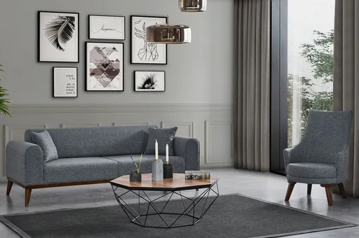 Fotoliu, Atelier del Sofa, 560ARE2908, Lemn de fag / PAL, Gri deschis