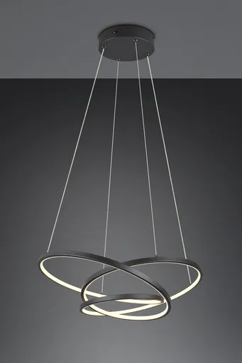 Lustra Darvin, TRIO, 64x49x150 cm, 34W, 1x SMD, metal, negru mat