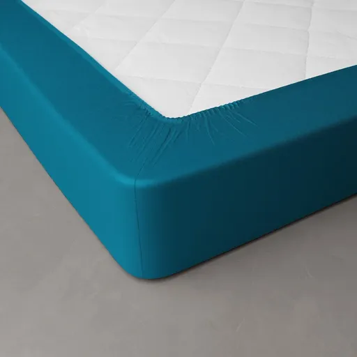 Cearșaf cu elastic, culoare uni, percal, adâncime colț 40 cm