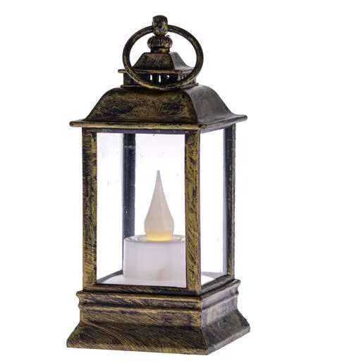 Lanterna cu lumânare LED Cremona din cupru, 6 x 13cm, arămiu