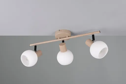 Plafoniera Boba, RL, 45x10x18.5 cm, 10W, 3x E14, metal, bej inchis/alb